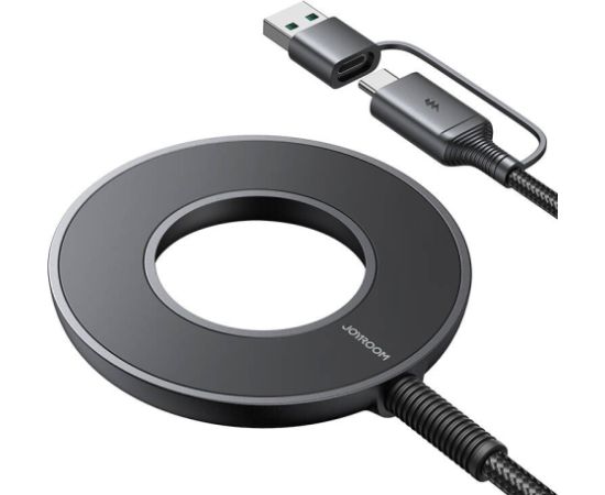 Joyroom JR-WQM03 magnetic charger, USB + USB-C, 1.2m (black)