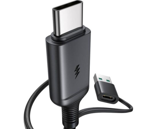 Joyroom JR-WQM03 magnetic charger, USB + USB-C, 1.2m (black)