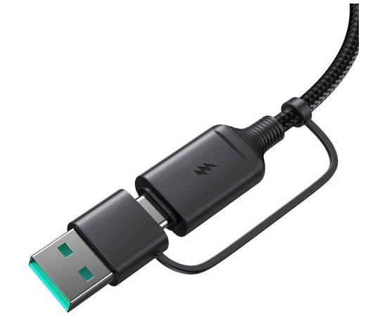 Joyroom JR-WQM03 magnetic charger, USB + USB-C, 1.2m (black)