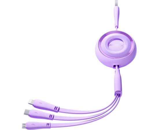 3in1 Joyroom Colorful USB to USB-C/Lightning/Micro USB cable 3.5A, 1m (purple)
