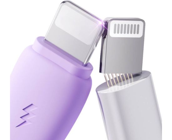3in1 Joyroom Colorful USB to USB-C/Lightning/Micro USB cable 3.5A, 1m (purple)