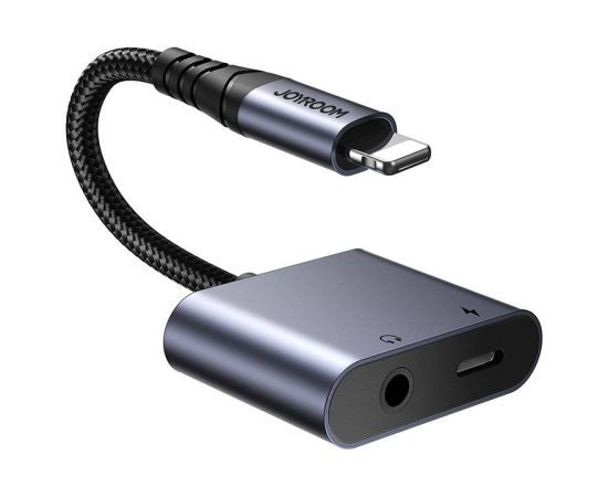 2-in-1 Audio adapter Joyroom SY-L01 Lightning to 3.5mm + Lightning (black)