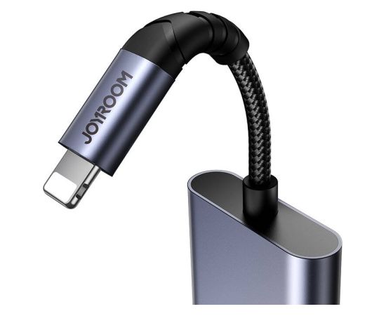 2-in-1 Audio adapter Joyroom SY-L01 Lightning to 3.5mm + Lightning (black)