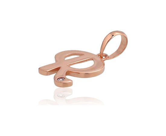 Zelta kulons #1300924(Au-R)_CZ, Sarkanais Zelts 585°, Cirkoni, 0.41 gr. Burti