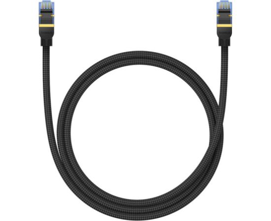 Braided network cable cat.7 Baseus Ethernet RJ45, 10Gbps, 1m (black)