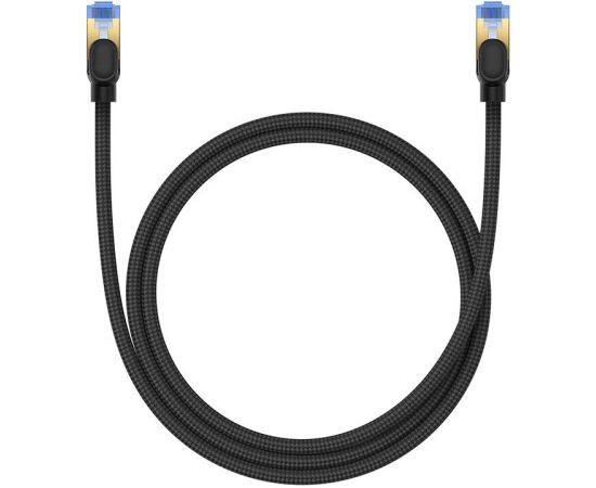 Braided network cable cat.7 Baseus Ethernet RJ45, 10Gbps, 1m (black)