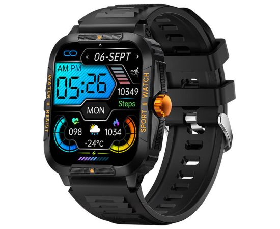 Colmi P76 smartwatch (black and orange)