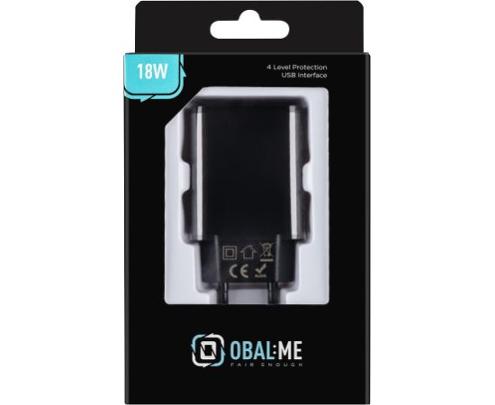 OBAL:ME Sienas lādētājs USB-A 18W melns