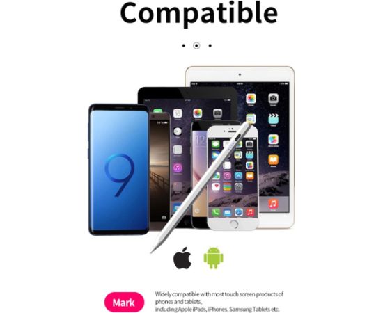 iLike SL1 Active NIB Stylus Irbulis ar augstu jūtību 1,7 mm ASV universāls Android / iOS USB-C balts Citi akses. planšetdatoriem