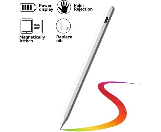 iLike SL3 Active NIB Stylus Pen with High sensivity 1.4mm fine for Apple iPad / iPhone Palm Rejection White