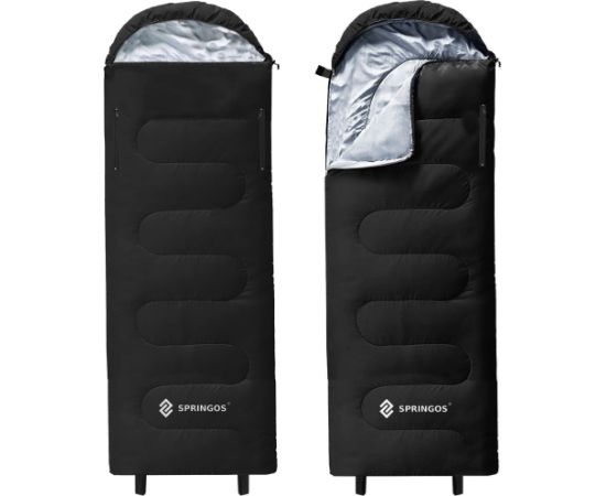 Походный спальный мешок с капюшоном 2в1 Springos CS0122 220х80 см Спальные мешки