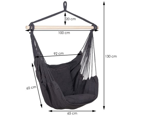 Brazīlijas šūpuļtīkls Springos HM046 pelēks