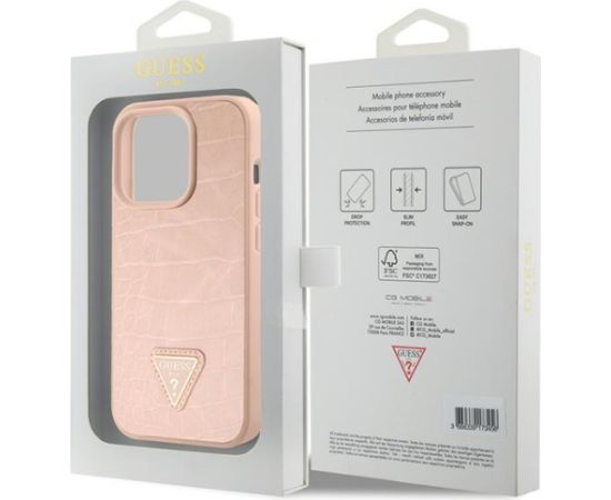 Guess Croco Triangle Logo Защитный Чехол для Apple iPhone 15 Pro
