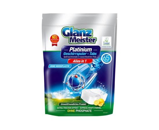 Platinum Glanz Meister 65gab. Eco label Tabletes trauku mazgājamajām mašīnām