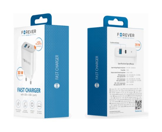 Forever TC-07-30AC USB-C / USB Зарядное Устройство 30W Зарядные устройства