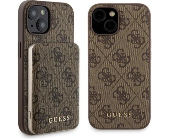 Guess GUBPM5P15S4GEMGW Aizmugurējais Apvalks + Ārējais Akumulators priekš Apple iPhone 15