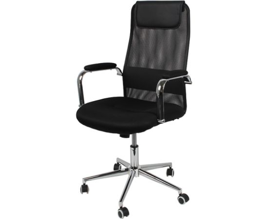 Biroja krēsls COLORADO 63x56xH105-115cm melns/hroma