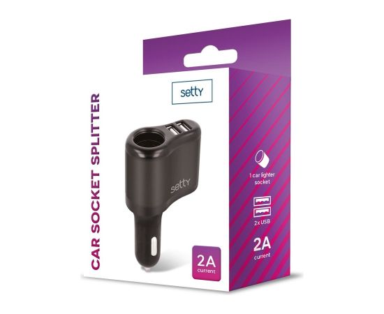 Setty RGS-01 Auto Rozetes Sadalītājs 2x USB 2A