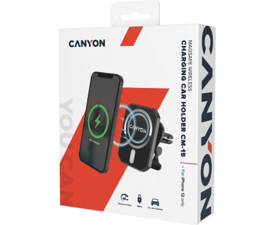 CANYON car charger CM-15 15W Wireless Magnetic for iPhone 12/13 Black