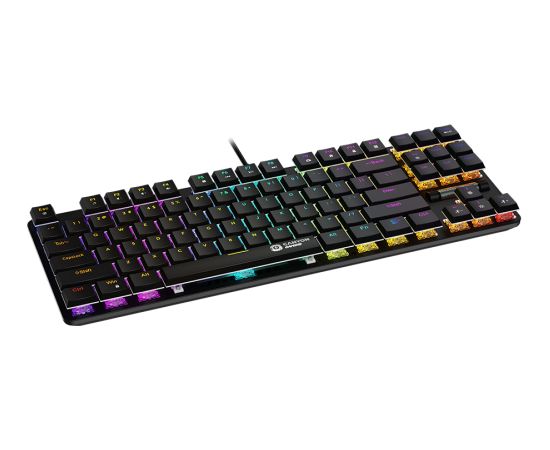 CANYON Cometstrike GK-50, 87keys Mechanical keyboard, 50million times life, GTMX red switch, RGB backlight, 20 modes, 1.8m PVC cable, metal material + ABS, RU layout, size: 354*126*26.6mm, weight:624g, black