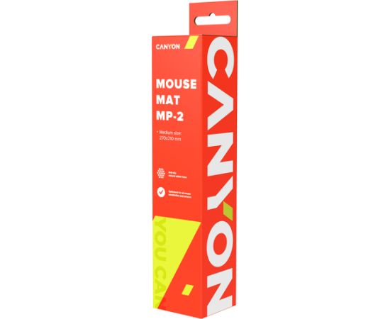 CANYON MP-2, Gaming Mouse Pad, 270x210x3mm, 0.1kg, Black