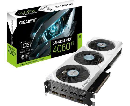 GIGABYTE RTX4060Ti EAGLE OC ICE 8GB Grafiskās video kartes