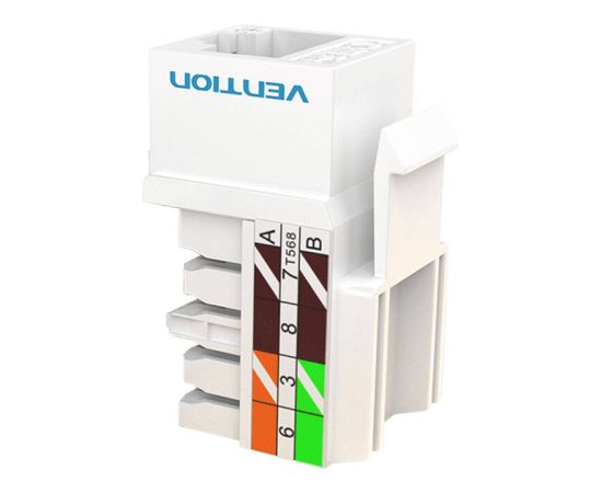Keystone Jack Coupler Cat.5E UTP 180-Degree Vention IPBW0 White