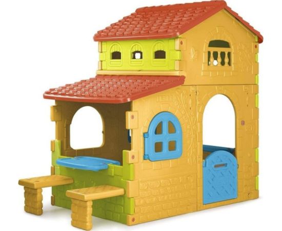 Feber Super Villa bērnu māja ar galdu un soliem Bērnu rotaļu mājas