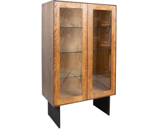 Vitrinas skapis VALENCIA 90x45xH160cm, ozols