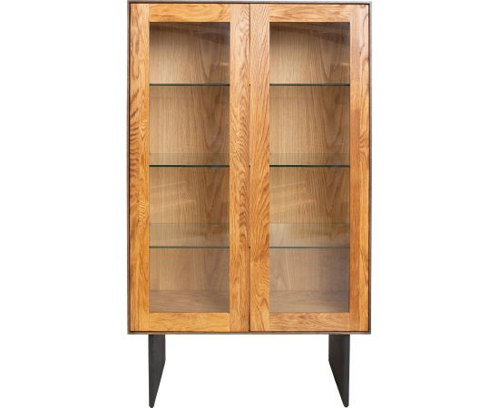 Vitrinas skapis VALENCIA 90x45xH160cm, ozols
