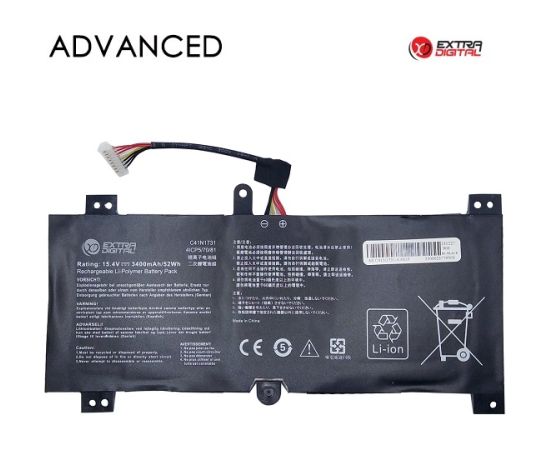 Extradigital Notebook Battery ASUS C41N1731, 3400mAh, Extra Digital Advanced