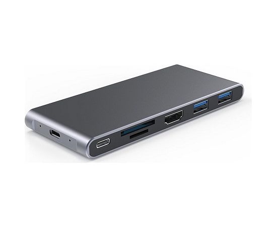 Extradigital Adapter USB-C - HDMI, 2x USB 3.0, SD, TF, PD60W + M.2 NGFF SSD Case