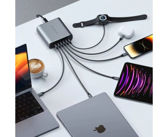 Charger Satechi 200W 6xUSB-C 6-port GaN Uzlādes stacija