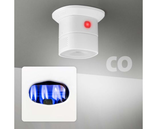 Nedis SmartLife oglekļa monoksīda (CO) detektors, Wi-Fi, baterija CR123A, 85 dB, balts