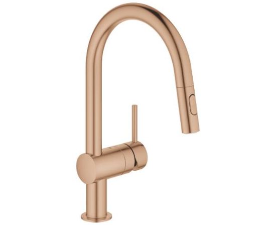 Grohe virtuves izlietnes maisītājs ar izvelkamu dušu Minta, brushed warm sunset