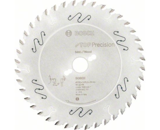 Griešanas disks Bosch 2608642113; 250x30 mm; Z80 Zāģripas