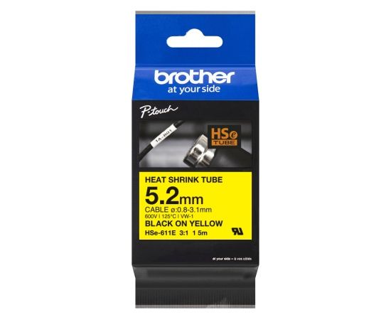 Brother Juostelė 5,2 mm juoda/geltona