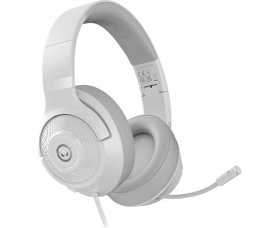 LORGAR Noah 101, Gaming headset with microphone, 3.5mm jack connection, cable length 2m, foldable design, PU leather ear pads, size: 185*195*80mm, 0.245kg, white