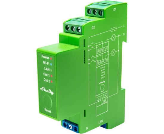 DIN Rail Smart Switch Shelly Pro Dimmer , 2 channels