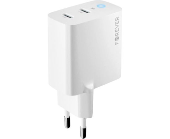 Forever TC-06-40CC GaN Tīkla Lādētājs PD / QC / 2x USB-C / 40W