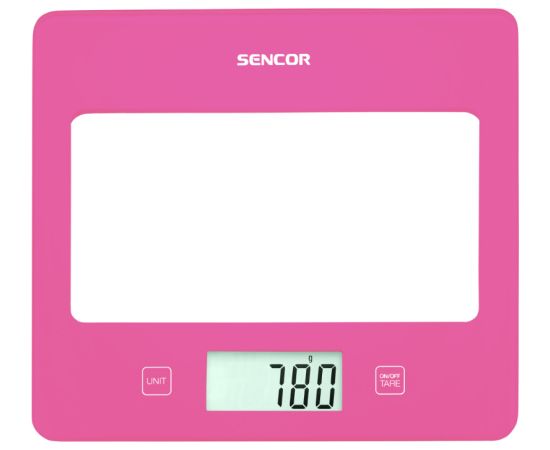 Kitchen scale with large LCD screen, Sencor SKS5038RS, pink