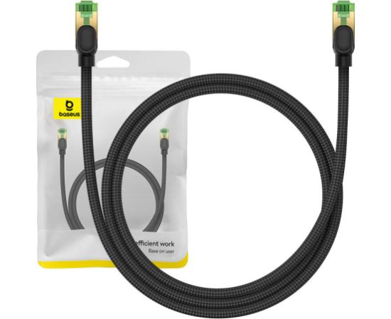 Braided network cable cat.8 Baseus Ethernet RJ45, 40Gbps, 1m (black)