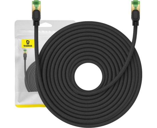 Braided network cable cat.8 Baseus Ethernet RJ45, 40Gbps, 20m (black) Сетевые кабели