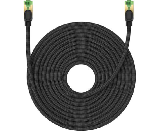 Braided network cable cat.8 Baseus Ethernet RJ45, 40Gbps, 20m (black) Сетевые кабели