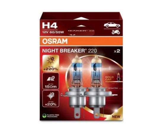 OSRAM NIGHT BREAKER 220 H4 CAR HALOGEN BULB 2 pc(s)