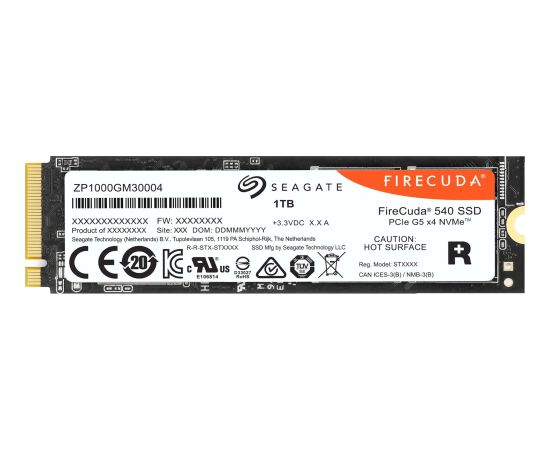 Seagate FireCuda 540 1TB, SSD (PCIe 5.0 x4, NVMe 2.0, M.2 2280-D2)