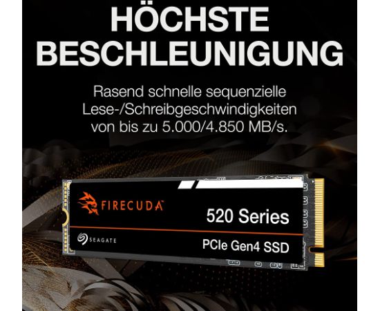 Seagate FireCuda 520 2TB, SSD (PCIe 4.0 x4, NVMe 1.4, M.2 2280)