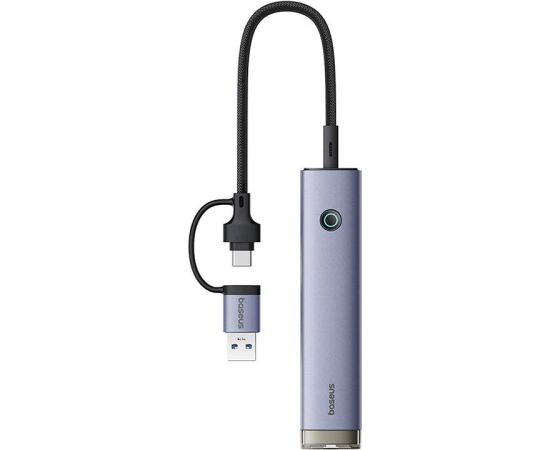 Hub 4in1 Baseus UltraJoy USB-A&USB-C to 3xUSB3.0+USB-C+RJ45 (grey)