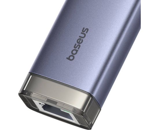Hub 4in1 Baseus UltraJoy USB-A&USB-C to 3xUSB3.0+USB-C+RJ45 (grey)