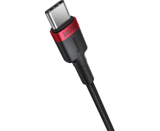 Cable Baseus Cafule USB-C to USB-C 100W,2m, 2psc (Red Black, Grey Black)